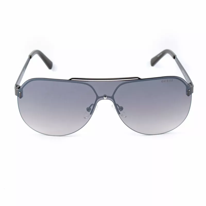GUESS GF5053-0008F Vyriški kvadratiniai akiniai nuo saulės - Juodas rėmas, dūminiai lęšiai 58mm