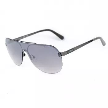 GUESS GF5053-0008F Vyriški kvadratiniai akiniai nuo saulės - Juodas rėmas, dūminiai lęšiai 58mm