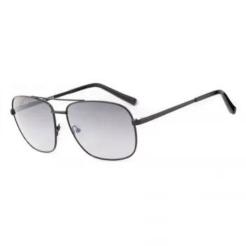 GUESS GG2114S-01B Vyriški akiniai nuo saulės, juodas kvadratinis rėmelis, pilki gradientiniai lęšiai, 60 mm