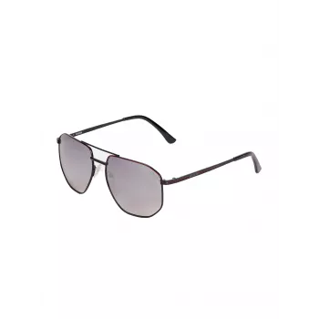 GUESS vyriški stačiakampiai akiniai nuo saulės GF5122-6001C - juodas rėmelis, dūminiai lęšiai 60mm