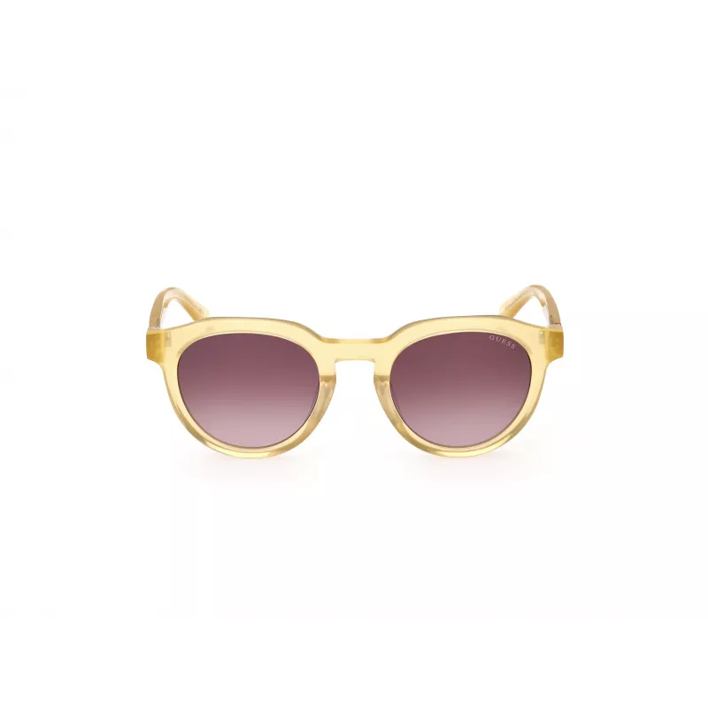 GUESS vyriški akiniai nuo saulės GU00063-5039F Havana acetatinis kvadratinis rėmas rudi lęšiai 50mm