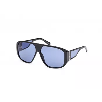 GUESS Unisex akiniai nuo saulės GU00135-6101V Juodas rėmelis Pilki gradientiniai lęšiai 61mm