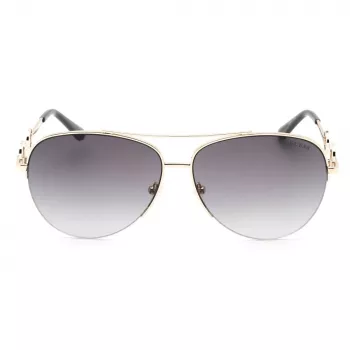 GUESS Moteriški Drugelio/Katės Akies Akiniai Nuo Saulės GF6171-32B Blizgantys Juodi Dūminiai Gradientiniai 60 mm