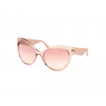 GUESS Moteriški drugelio formos akiniai nuo saulės GU00130-6157U, Havana rėmelis su rudais lęšiais
