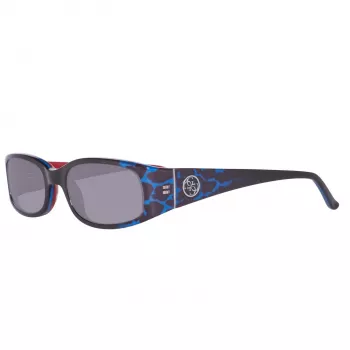 GUESS moteriški katės akies akiniai nuo saulės GU7435-5192A blizgantys juodi gradientiniai dūminiai 51mm