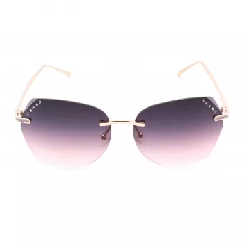 GUESS Moteriški GF0384-28T Rudi vėžlio rašto drugelio formos akiniai nuo saulės, rudi gradientiniai lęšiai, 61 mm