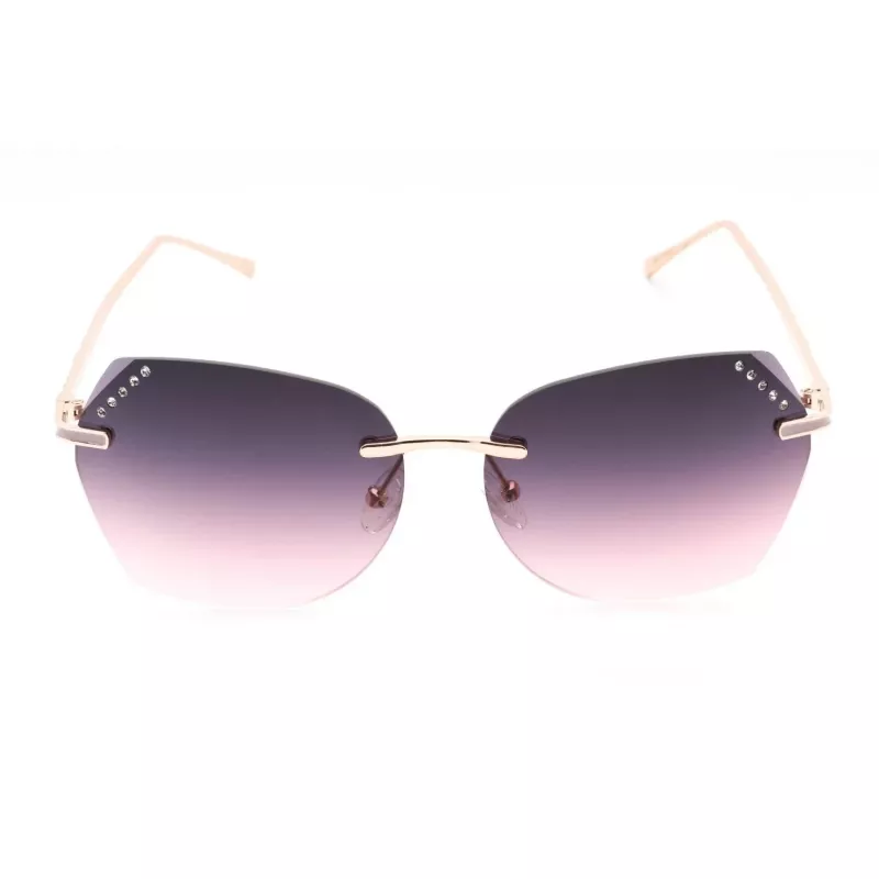 GUESS Moteriški GF0384-28T Rudi vėžlio rašto drugelio formos akiniai nuo saulės, rudi gradientiniai lęšiai, 61 mm