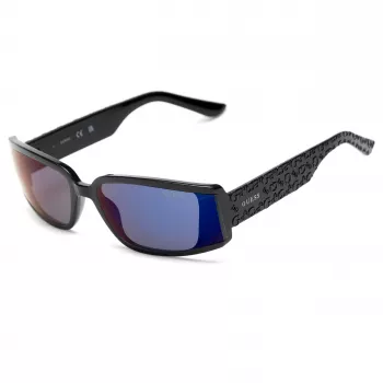 GUESS Moteriški GF5127-6501C Oversized kvadratiniai akiniai nuo saulės, juodas rėmas su dūminiais gradientiniais lęšiais
