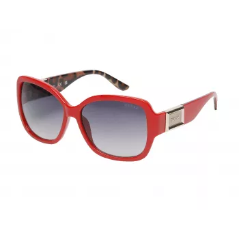 GUESS Women's GO00043-5866B Cat Eye Akiniai - Juodas Rėmas Pilki Gradientiniai Stiklai 58mm