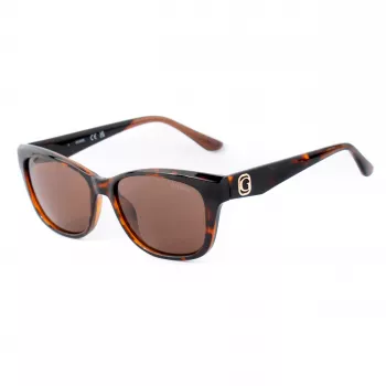 GUESS moteriški GU00145-5452E katės akies akiniai nuo saulės, Havana rėmas, rudi gradientiniai lęšiai, 54mm