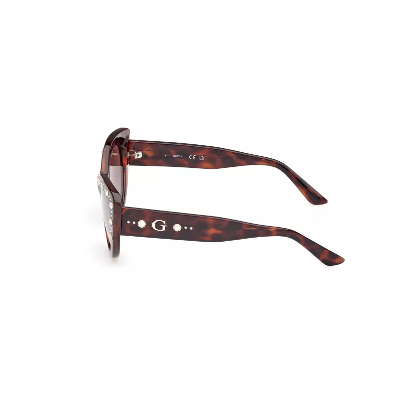 Guess Moteriški GU00163-5452F Drugelio Formos Akiniai nuo Saulės, Havana Acetato Rėmelis, Rudas Gradientinis Lęšis, 54/20/140 mm