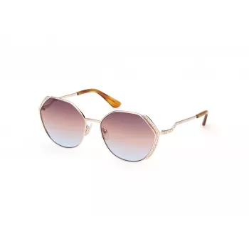 GUESS moteriški oversized kvadratiniai akiniai nuo saulės GU7842S5833F, havano rėmelis, rudi gradientiniai lęšiai, 58 mm