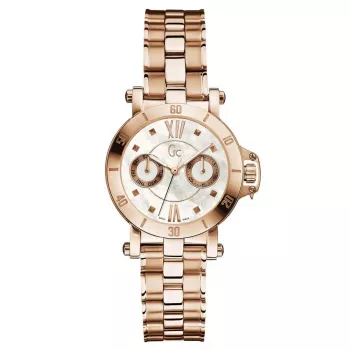 GUESS Women's Rose Gold-Tone Stainless Steel Watch X74008L1S 34mm