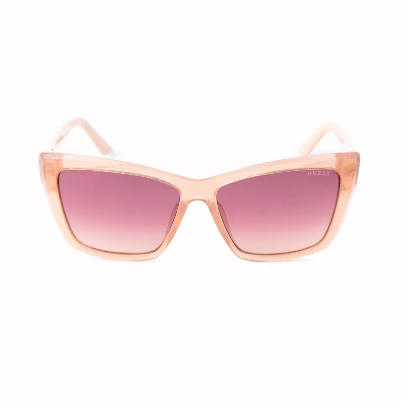 GUESS moteriški akiniai nuo saulės GU00098-5557F Havana acetatinis kvadratinis rėmelis, rudi gradientiniai lęšiai 55/14/135 mm