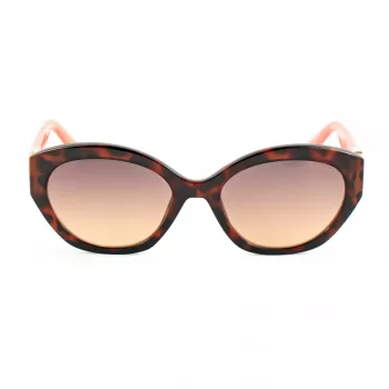 GUESS moteriški akiniai nuo saulės GU00104-5652F Havana acetatinis kvadratinis rėmas rudi gradientiniai lęšiai 56/19/140 mm