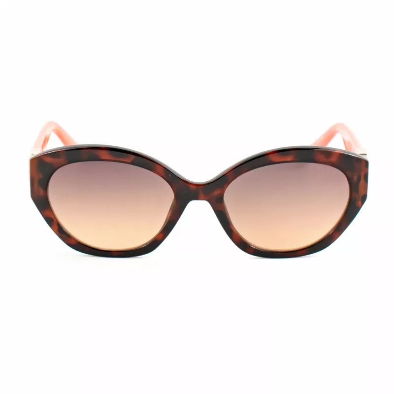 GUESS moteriški akiniai nuo saulės GU00104-5652F Havana acetatinis kvadratinis rėmas rudi gradientiniai lęšiai 56/19/140 mm