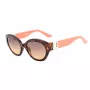 GUESS moteriški akiniai nuo saulės GU00104-5652F Havana acetatinis kvadratinis rėmas rudi gradientiniai lęšiai 56/19/140 mm