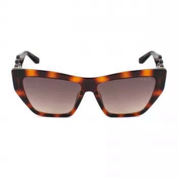 GUESS moteriški akiniai nuo saulės GU00111-5652F - Cat Eye tamsaus havana acetato rėmelis su rudais gradientiniais lęšiais 56/14/130 mm