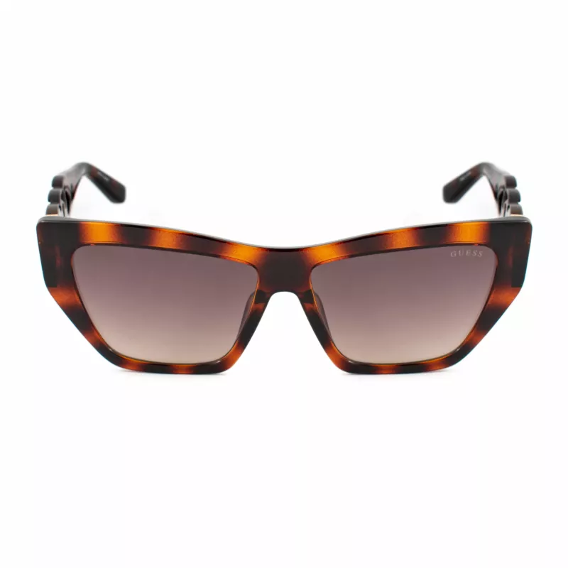 GUESS moteriški akiniai nuo saulės GU00111-5652F - Cat Eye tamsaus havana acetato rėmelis su rudais gradientiniais lęšiais 56/14/130 mm