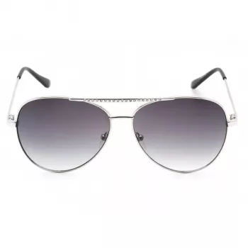 GUESS Moteriški Akiniai nuo Saulės GF0399-01B Juodas Plastikinis Rėmas Pilki Polikarbonatiniai Lęšiai 62mm