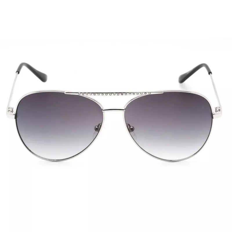 GUESS Moteriški Akiniai nuo Saulės GF0399-01B Juodas Plastikinis Rėmas Pilki Polikarbonatiniai Lęšiai 62mm
