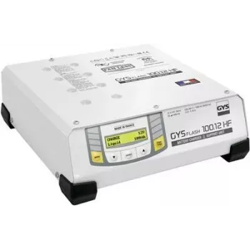 GYS FLASH 100.12 HF 100 A 12 V aukšto dažnio automatinis akumuliatoriaus įkroviklis ir maitinimo šaltinis su LCD ekranu 029415