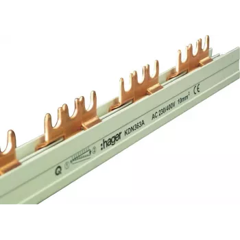 Hager KDN363A 3 polių fazių šyna, šakinis sujungimas, 10 mm², 63 A, 12 modulių
