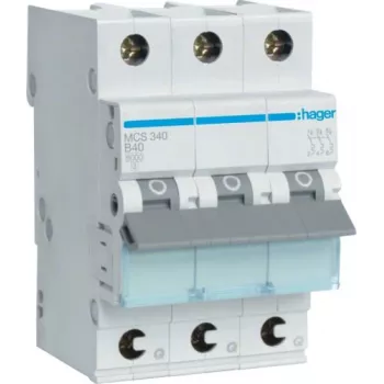 Hager MCS340 40A 3 polių C charakteristikos automatinis jungiklis, 6kA, 3 moduliai