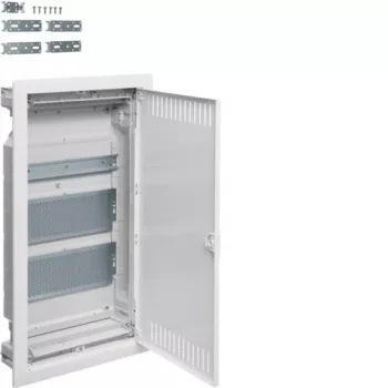 HAGER Plastic PT Multimedijos skirstomasis skydas 2x plokštė 1x TH35 IP30 630,5x348x94,5 Durelės ventiliuojamos Baltos Volta