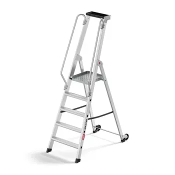 HAILO Master P80 aliuminis mobilus platforminis laiptelis, 5 pakopų, 150 kg, EN 131