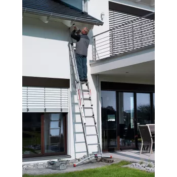 Hailo S100 ProfiLOT universali kopėčios, aliuminis, 2x6+1x5 laipteliai, 3 dalių, maks. apkrova 150 kg