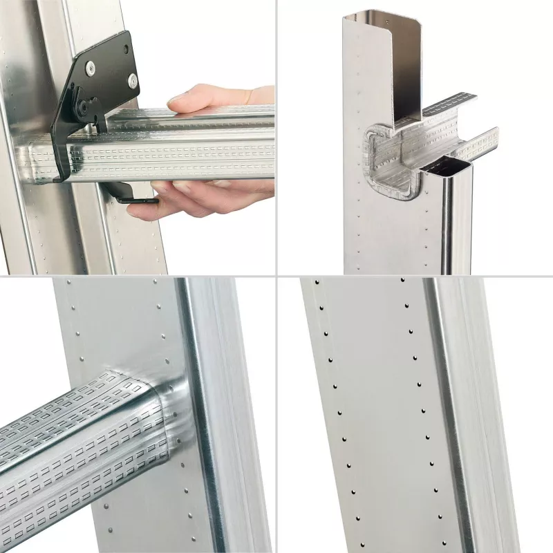 Hailo S100 ProfiLOT universali kopėčios, aliuminis, 2x6+1x5 laipteliai, 3 dalių, maks. apkrova 150 kg