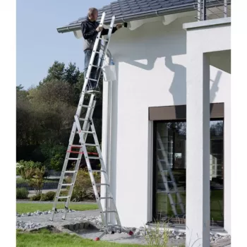 Hailo S100 ProfiLOT kombinuotos kopėčios, aliuminis, 3 dalių, 2x9+1x8 laipteliai, maks. darbinis aukštis 7,00 m