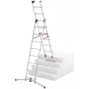 Hailo S100 ProfiLOT kombinuotos kopėčios, aliuminis, 3 dalių, 2x9+1x8 laipteliai, maks. darbinis aukštis 7,00 m