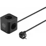 Hama 3 lizdų maitinimo juosta su 2x USB-C, 1x USB-A, 67W, ekranu, 1,4 m, juoda (00223196)