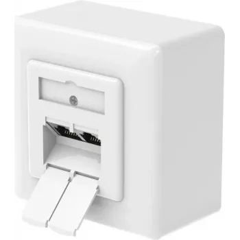 Hama CAT-6a tinklo lizdas, 2 prievadų RJ45, 10 Gbit/s, ekranuotas, paviršinis/įleidžiamas montavimas, baltas 00200774