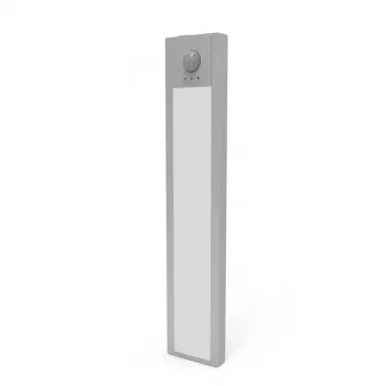 HAMA LED naktinė lemputė su judesio ir prieblandos jutikliu, įkraunama, magnetinė, aliumininė, 21 cm, sidabrinė