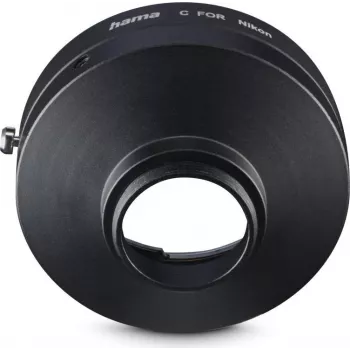 Hama objektyvo adapteris Nikon F bajonetės objektyvams prie C bajonetės kamerų, metalinis, juodas (00030771)