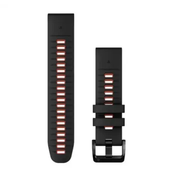 HAMA silikoninis QuickFit 22mm laikrodžio dirželis Garmin – juodas/raudonas (010-13280-06)