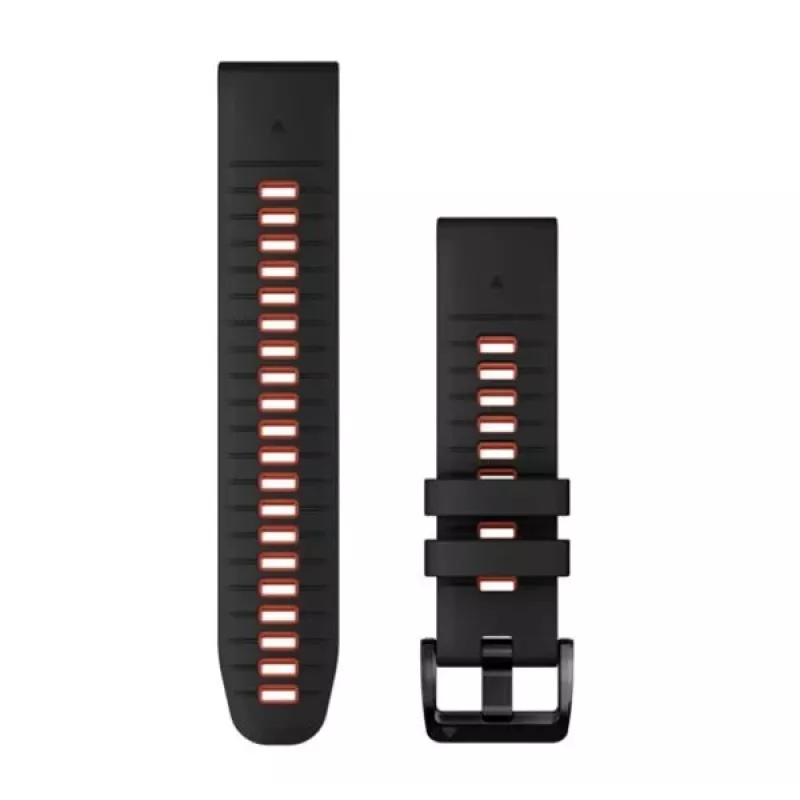 HAMA silikoninis QuickFit 22mm laikrodžio dirželis Garmin – juodas/raudonas (010-13280-06)
