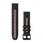 HAMA silikoninis QuickFit 22mm laikrodžio dirželis Garmin – juodas/raudonas (010-13280-06)