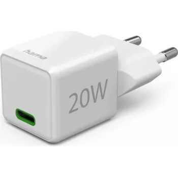 Hama Super Mini USB-C PD sieninis įkroviklis 20 W baltas (00139548)