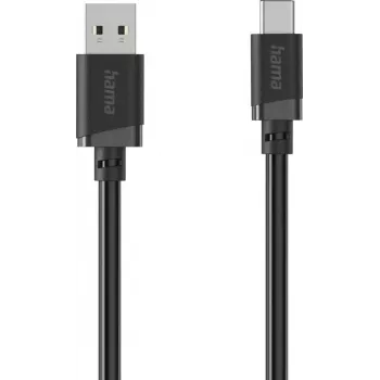 Hama USB-A į USB-C įkrovimo ir duomenų kabelis, 3 m, juodas 00201814