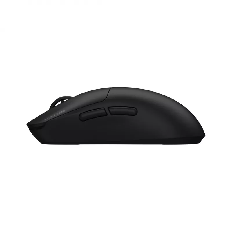 Hator Quasar 3S Pro belaidė žaidimų pelė, juoda, 26000 DPI, optinė, 2,4 GHz, USB-C, dešinei rankai, RGB