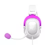 HAVIT H2002d laidinis žaidimų ausinių rinkinys su RGB apšvietimu, nuimamu mikrofonu, 50 mm tvarkyklėmis, balta/violetinė
