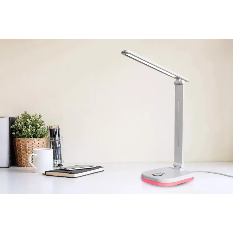 Hawk HWDL001WH LED stalinė lempa balta, 7W jutiklinis reguliavimas, 3 spalvų temperatūros, USB įkrovimo prievadas