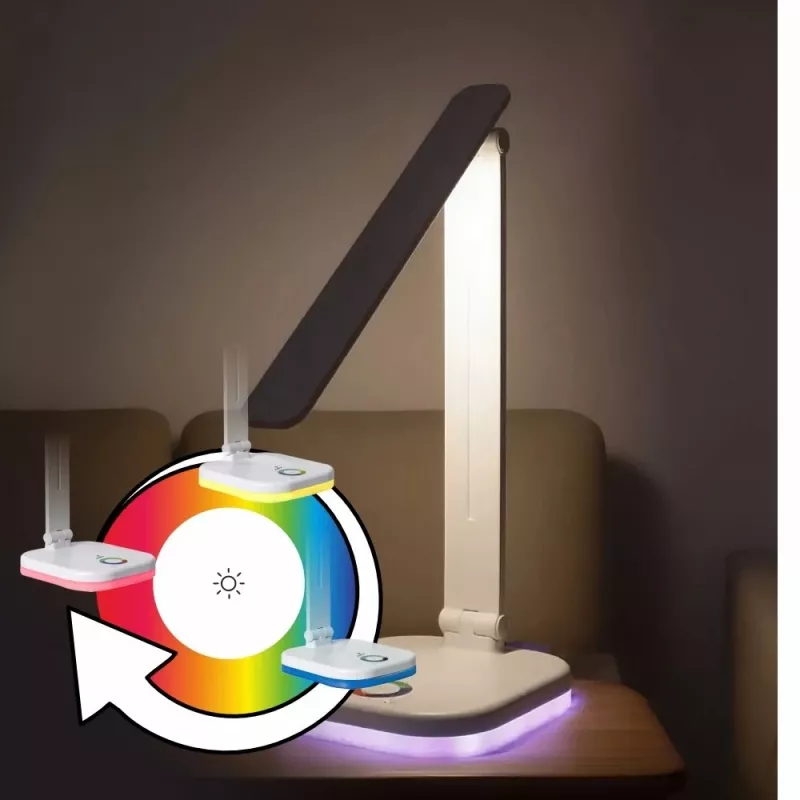 Hawk HWDL001WH LED stalinė lempa balta, 7W jutiklinis reguliavimas, 3 spalvų temperatūros, USB įkrovimo prievadas