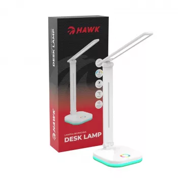 Hawk HWDL001WH LED stalinė lempa balta, 7W jutiklinis reguliavimas, 3 spalvų temperatūros, USB įkrovimo prievadas