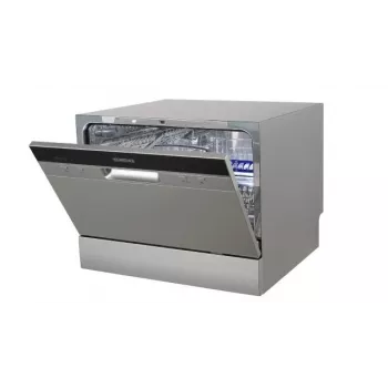 HEINRICH'S 8840 laisvai pastatoma indaplovė, 12 komplektų, 6 plovimo programos, sidabrinė