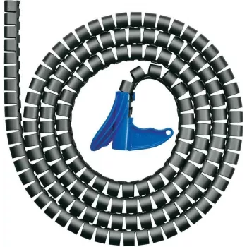 HellermannTyton HWPP30 spiralinis kabelių tvarkymo apvyniojimas, juodas polipropilenas, 30 mm maks. ryšulys, be halogenų, UL94 HB, -60 iki 110 °C 161-64501